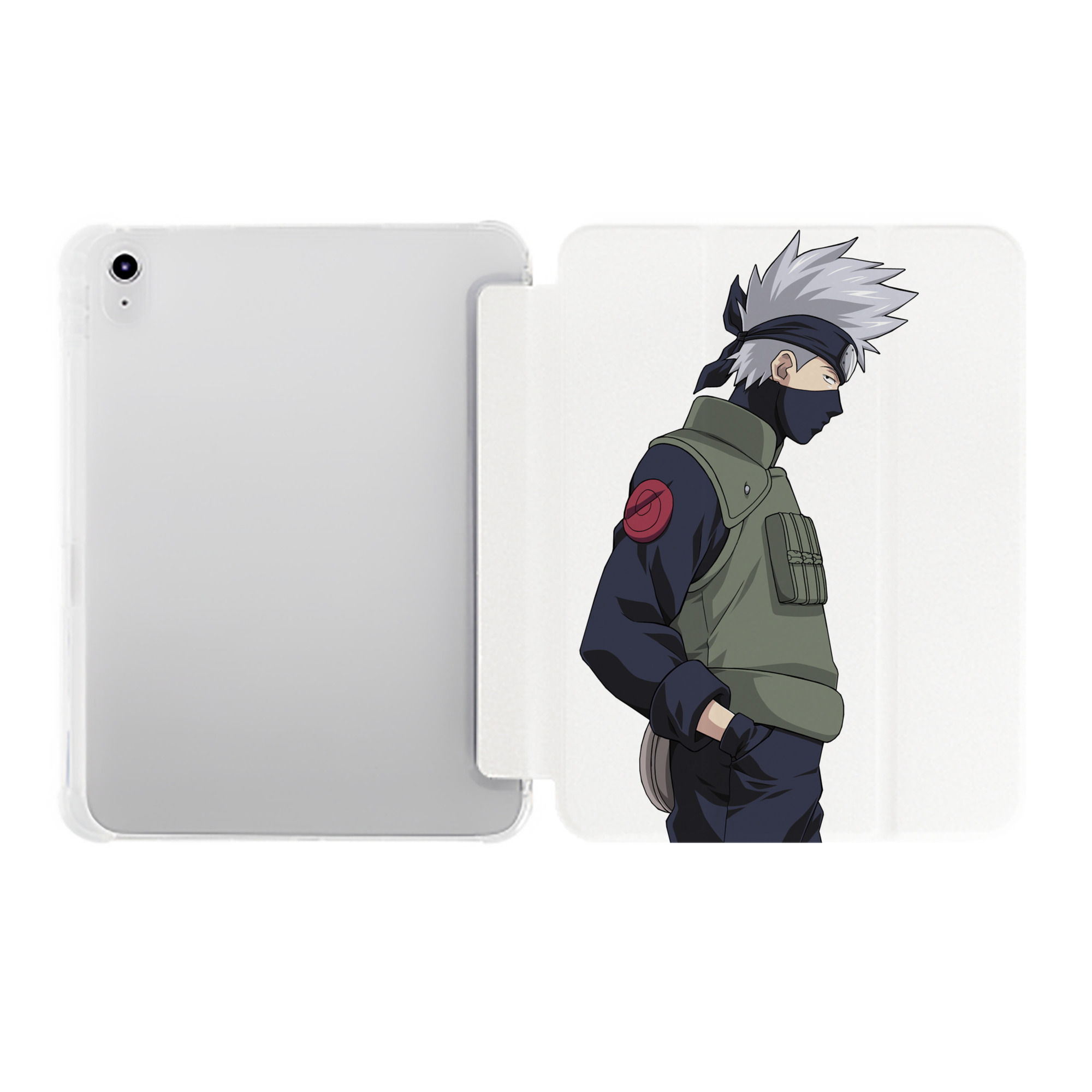 （画像用） NARUTO -ナルト- はたけ カカシ Hatake Kakashi IPad ケース ペン収納付き 三つ折りスタンド PUレザー×シリコン 対応機種9.5/10.5/10.9インチ